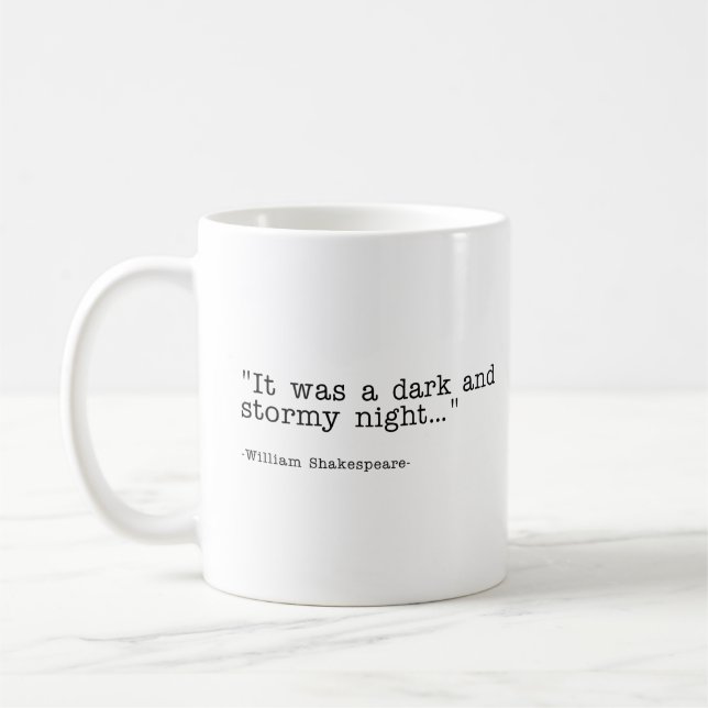Dark Stormy Night Shakespeare Quote Mens T-shirt Coffee Mug (Left)