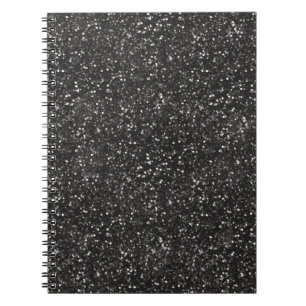 Dark Stylish Silver Grey Glitter Notebook