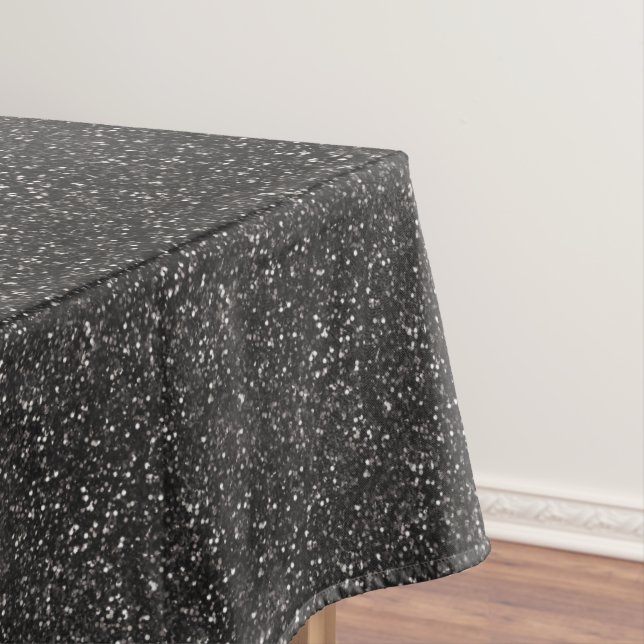 Dark Stylish Silver Grey Glitter Tablecloth (In Situ)