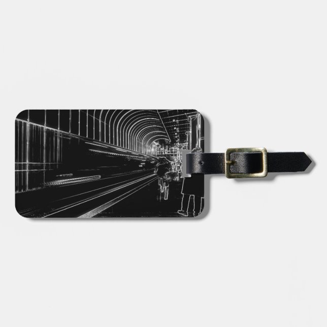 Dark Subway Luggage Tag (Front Horizontal)