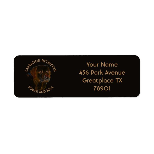 Dark Surreal Labrador Retriever Design Return Address Label (Front)