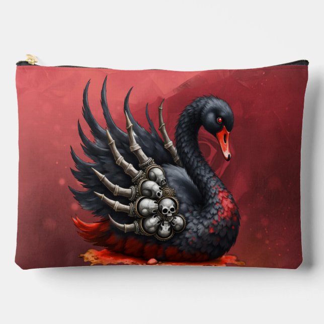 Dark Swan of Bones – Gothic Elegance  Accessory Pouch (Front)