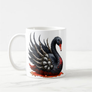 Dark Swan of Bones – Gothic Elegance Coffee Mug