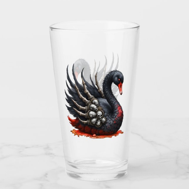 Dark Swan of Bones – Gothic Elegance  Glass (Front)