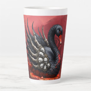 Dark Swan of Bones – Gothic Elegance Latte Mug