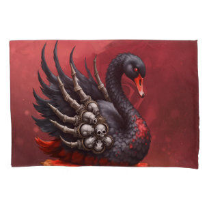 Dark Swan of Bones – Gothic Elegance  Pillowcase