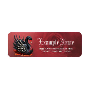 Dark Swan of Bones – Gothic Elegance Return Address Label