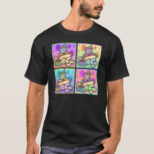 Dark T-shirts - Pop Art Hot Dog with Chips and a D