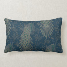 Dark Teal and Gold Victorian style Peacocks