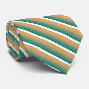 Dark Teal and Orange Striped Tie
