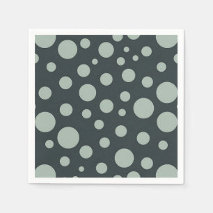 Dark Teal and Pale Green Circles Pattern Napkin