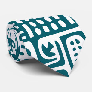 dark teal and white doodles of 7 tie