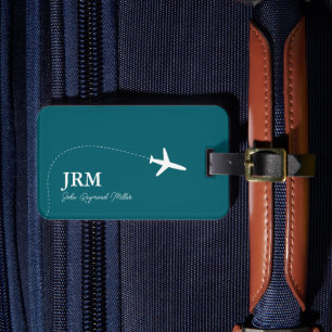 Dark-Teal Bag-Tag for Aeroplane Travel Baggage Luggage Tag