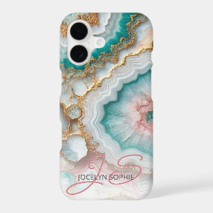 Dark Teal Blue Blush Pink Gold Marble Art Pattern