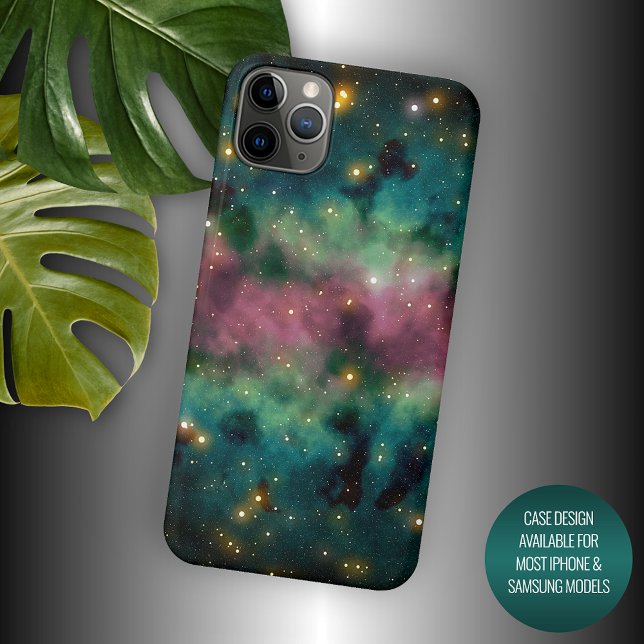 Dark Teal Blue Green Pink Purple Milkyway Galaxy Case-Mate iPhone Case (Creator Uploaded)