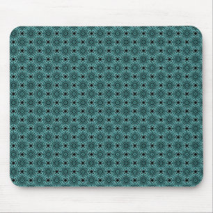 Dark Teal Elegant Circles Mousepad