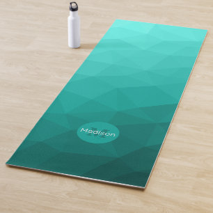 Dark teal geometric mesh pattern Monogram Yoga Mat
