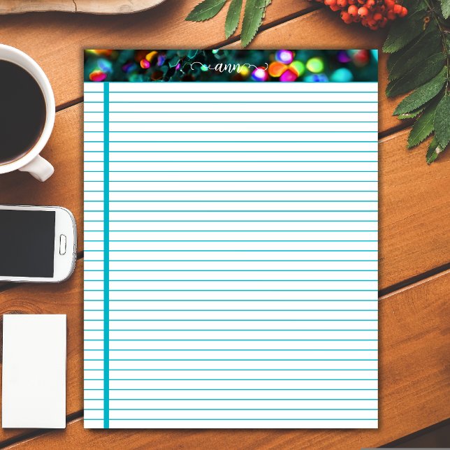 Dark Teal Glitter Lined Personalised Notepad (Creator Uploaded)