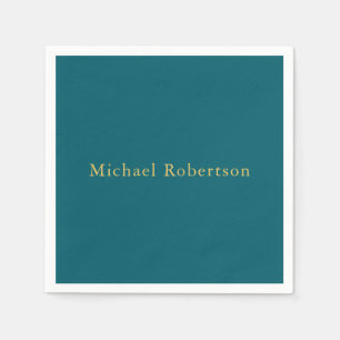 Dark Teal & Gold Colours Professional Trendy Moder Napkin