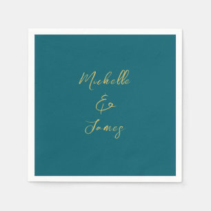 Dark Teal & Gold Colours Professional Trendy Moder Napkin