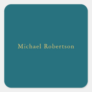 Dark Teal & Gold Colours Professional Trendy Moder Square Sticker