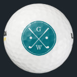 Dark Teal Golf Clubs Monogram Golf Balls<br><div class="desc">Personalised monogrammed golf balls perfect for christmas gifts,  father's day,  birthday gifts,  etc.</div>