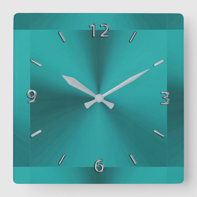 Dark Teal Green Metallic Clock (Front)