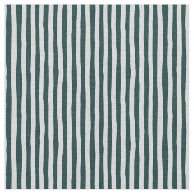 Dark Teal & Light Gray Wonky Stripes Fabric (Close Up)