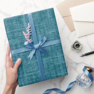 Dark Teal Linen Wrapping Paper