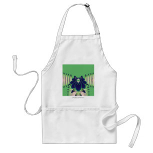 Dark Teal Lotus Fractal Botanical Art Standard Apron