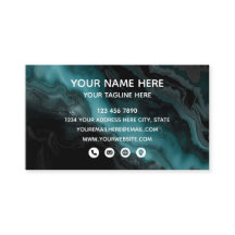 Dark Teal Marble Professional Business Card