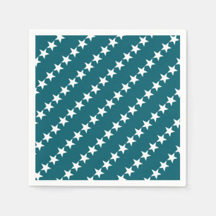 Dark teal Minimal Modern Stars Napkin