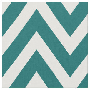 Dark Teal Modern Chevron Large Scale Fabric