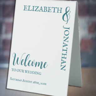 Dark Teal Modern Typography Wedding