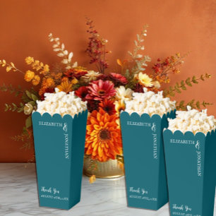 Dark Teal Modern Typography Wedding Favour Box