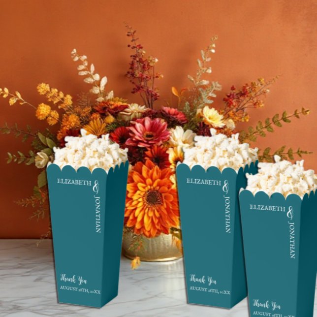 Dark Teal Modern Typography Wedding Favour Box (Creator Uploaded)