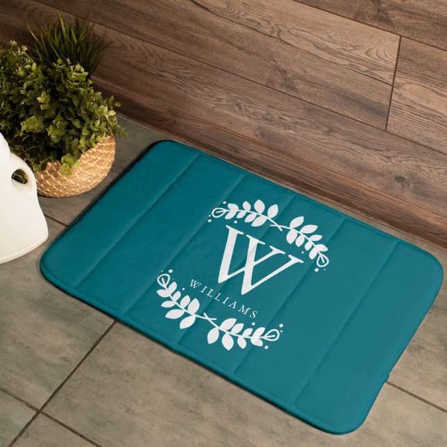 Dark Teal Monogram Bath Mat (Creator Uploaded)
