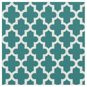 Dark Teal Moroccan Print Fabric