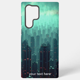 Dark Teal Night New York City Skyline Samsung Galaxy Case