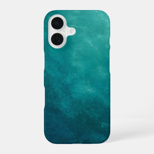 Dark Teal Ombre Texture iPhone 16 Case (Back)
