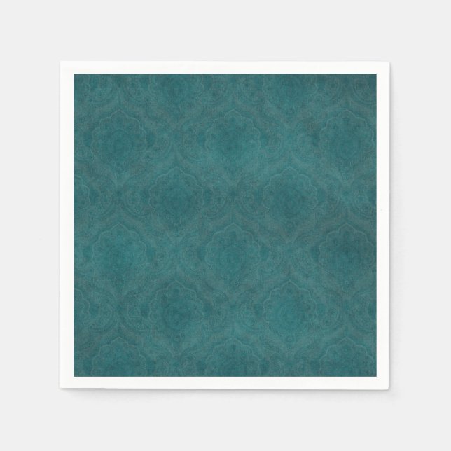Dark Teal Pattern background Napkin (Front)
