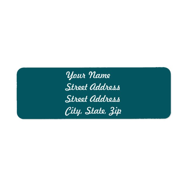 Dark Teal Return Address Sticker (Front)
