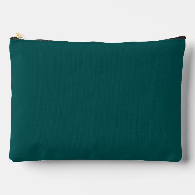 Dark Teal Solid Colour Accessory Pouch (Front)