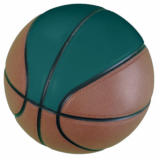 Dark Teal Solid Colour Basketball (Angled)