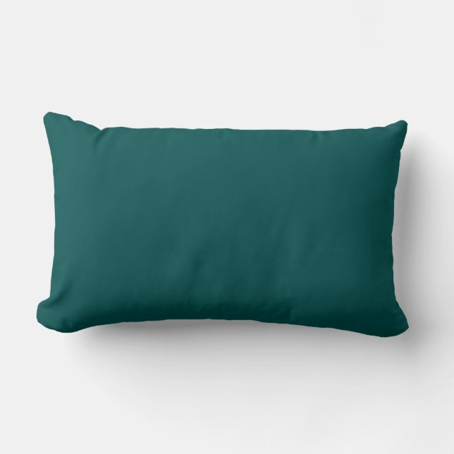 Dark Teal Solid Colour Lumbar Cushion (Front)