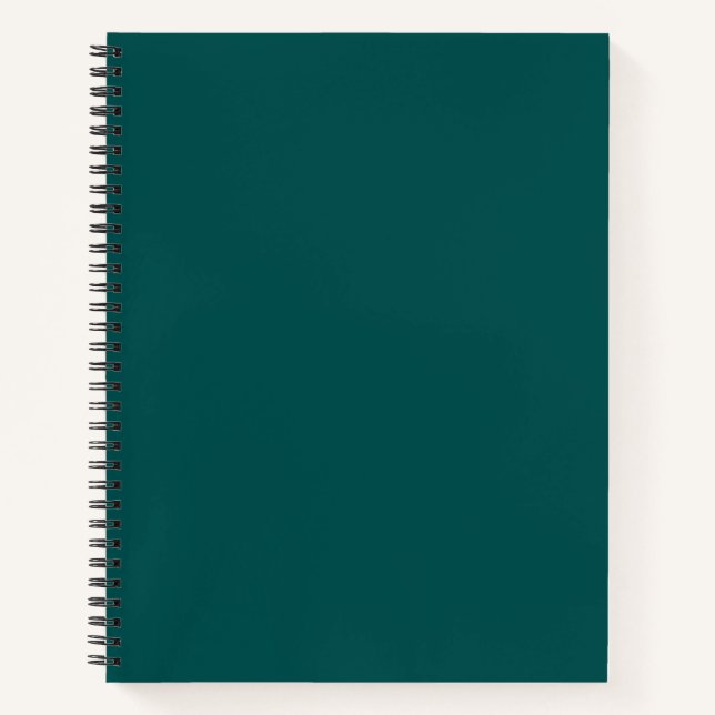 Dark Teal Solid Colour Notebook (Front)