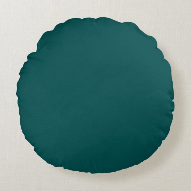  Dark Teal  (solid colour)  Round Cushion (Front)