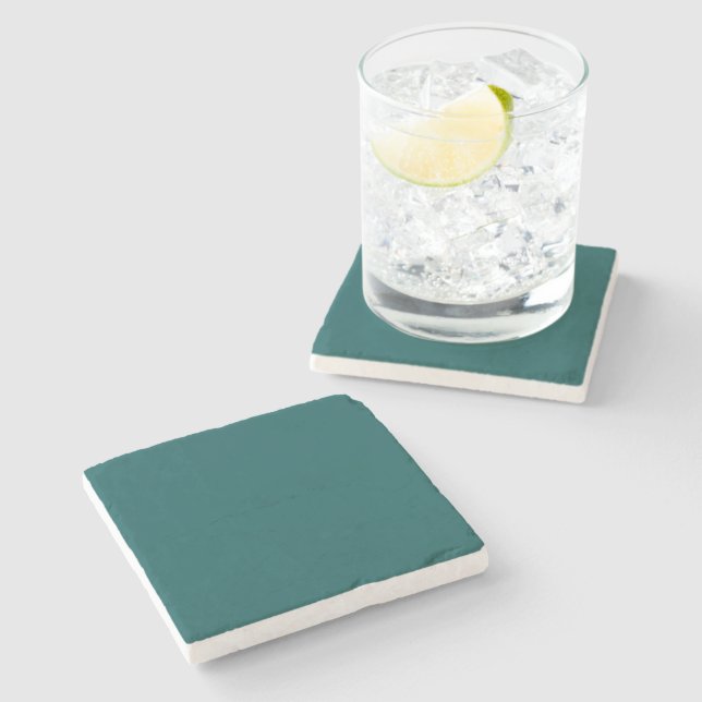  Dark Teal  (solid colour)  Stone Coaster (Side)