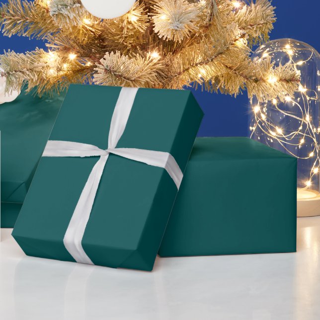 Dark Teal Solid Colour Wrapping Paper (Holidays)