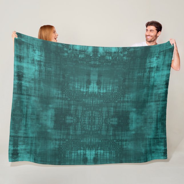 Dark Teal Subtle Suede Look Pattern  Fleece Blanket (In Situ)